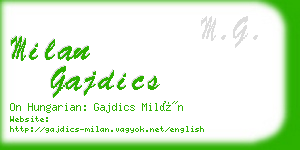 milan gajdics business card